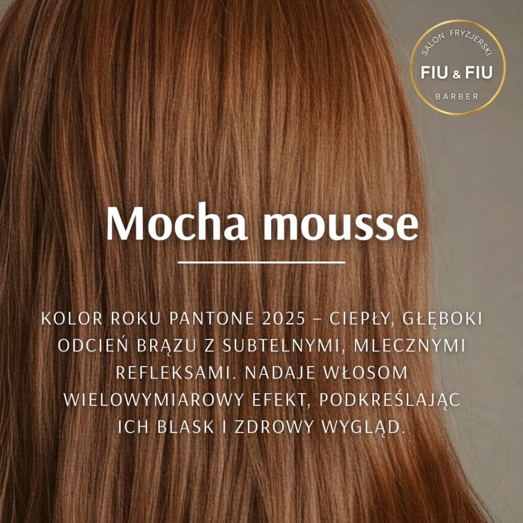 Włosy w kolorze Mocha mousse - kolor Pantone 2025, najmodniejszy kolor włosów 2025